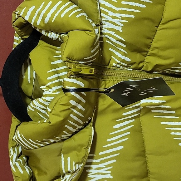 AVA & VIV GREEN DIAMOND LADIES SHORT PUFFER HOODIE JACKET SIZE 2X - Picture 11 of 15